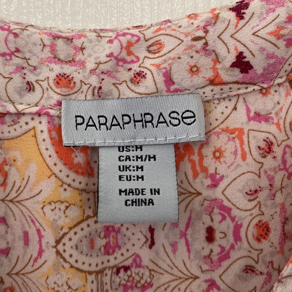 Paraphrase Multi Color Pattern Tank Top With V Cu… - image 5